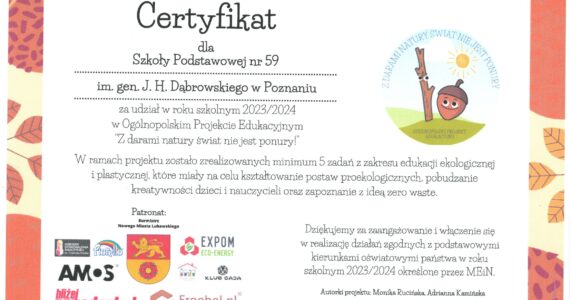 Certyfikat dla SP59