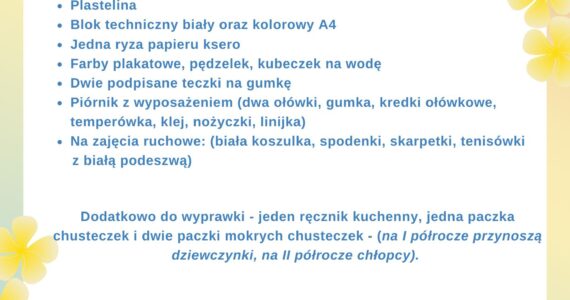 Wyprawka ucznia klasy 1
