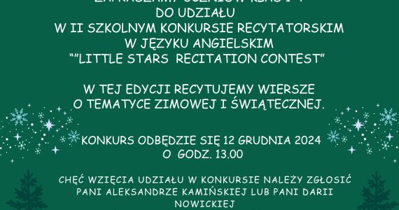 II Szkolny Konkurs Recytatorski „Little stars recitation contest”