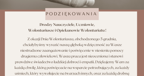 Dzień Wolontariusza – podziękowanie